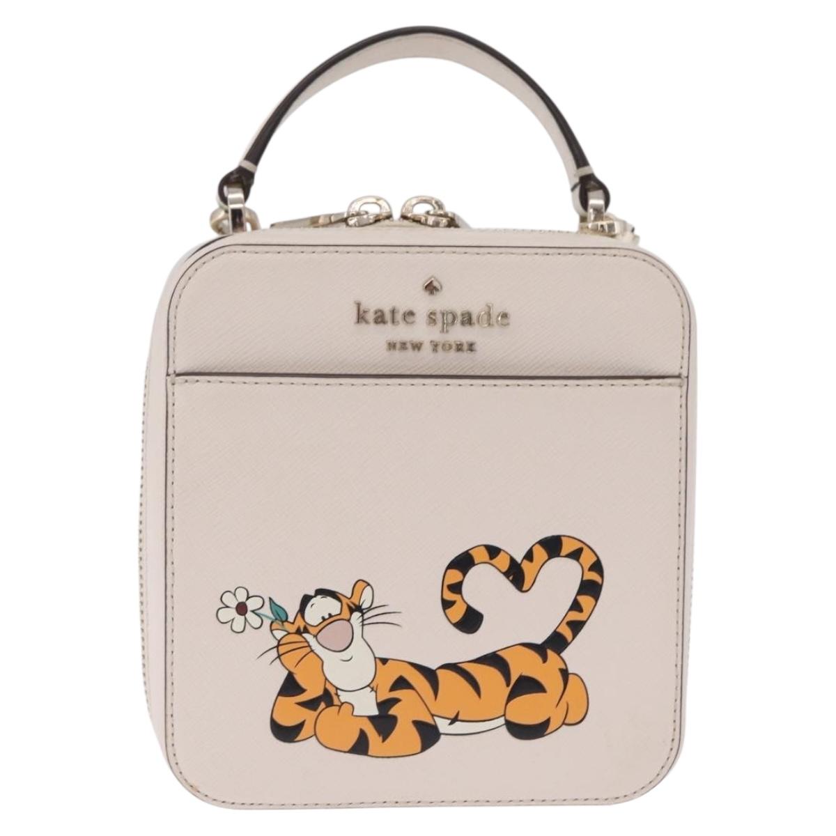 kate spade x Disney Shoulder Bag Leather 2way Beige Gold Auth 212408M