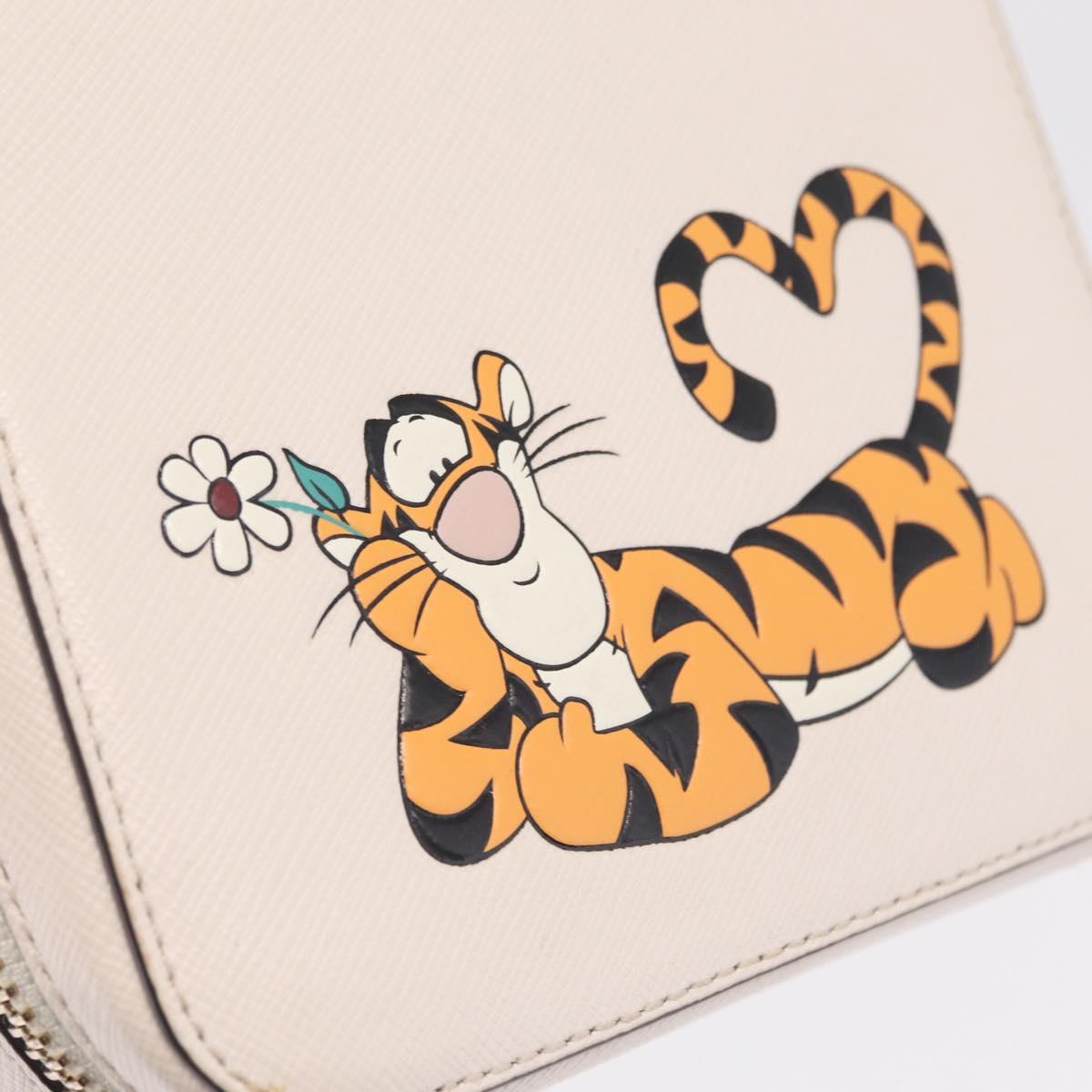 kate spade x Disney Shoulder Bag Leather 2way Beige Gold Auth 212408M