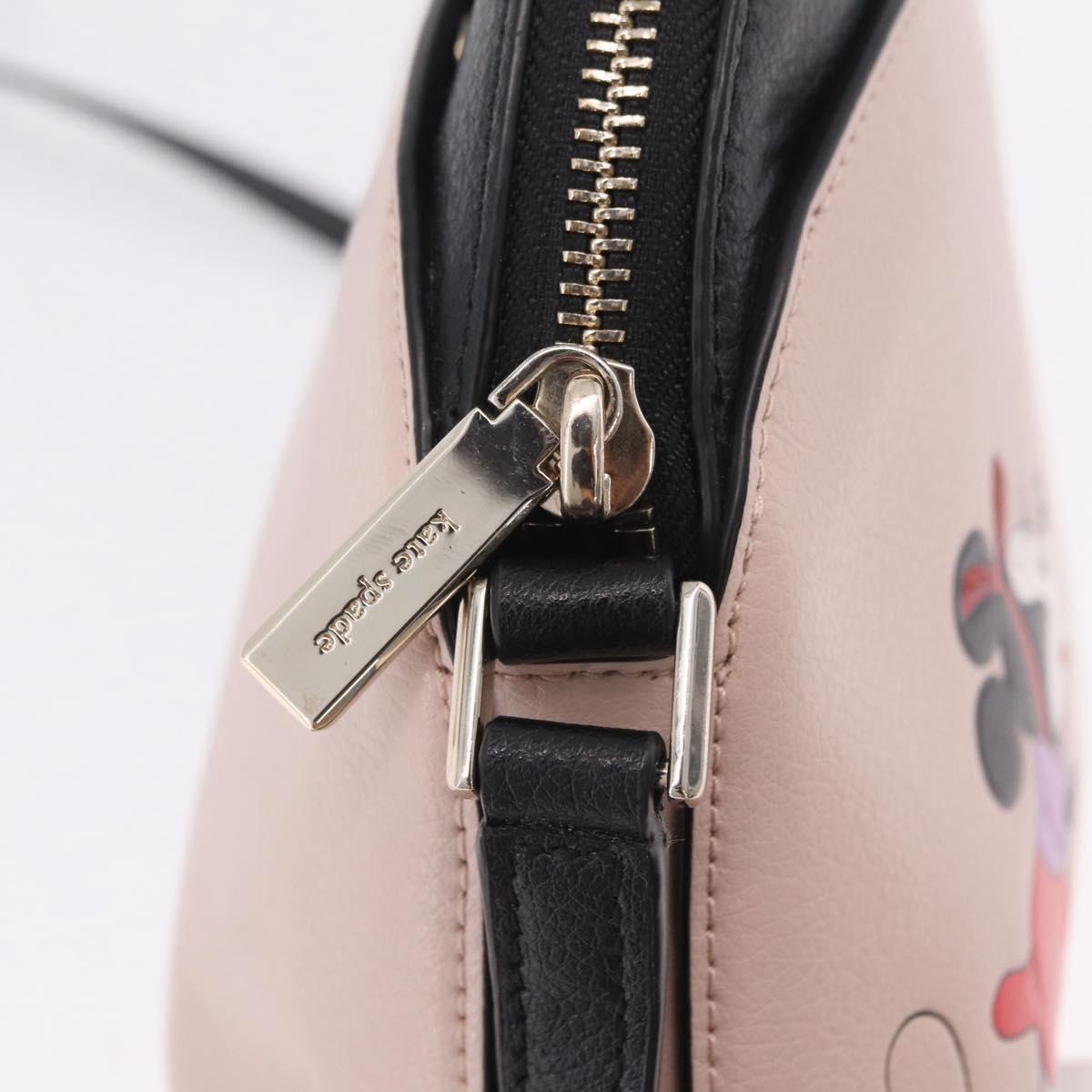 kate spade x Disney Minnie Mouse Shoulder Bag Leather Pink Gold Auth 212409A