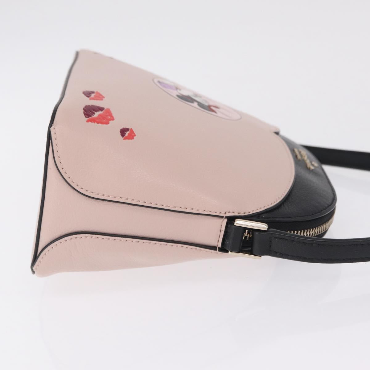 kate spade x Disney Minnie Mouse Shoulder Bag Leather Pink Gold Auth 212409A