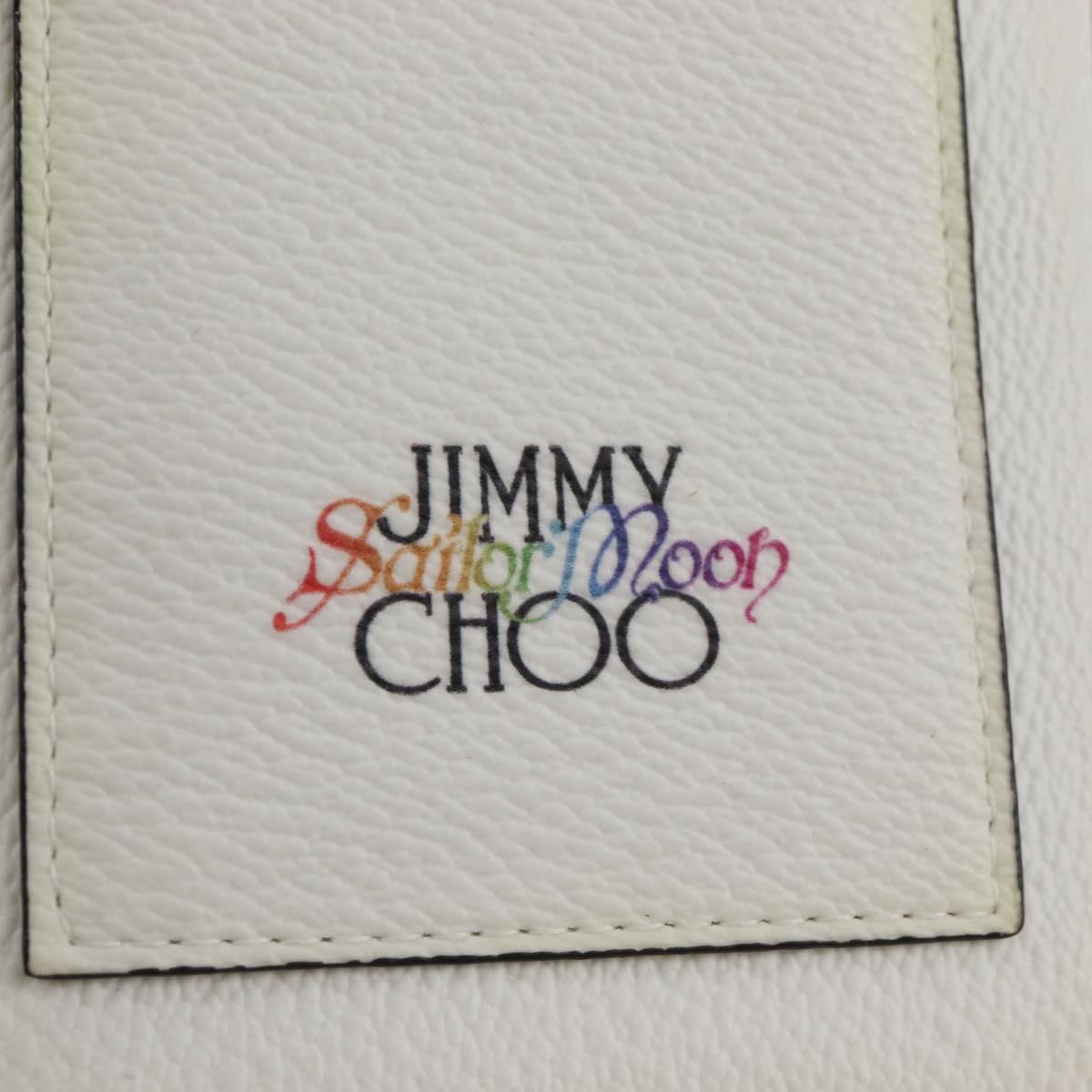 Jimmy Choo Shoulder Bag Leather White Gold Auth 212415SM