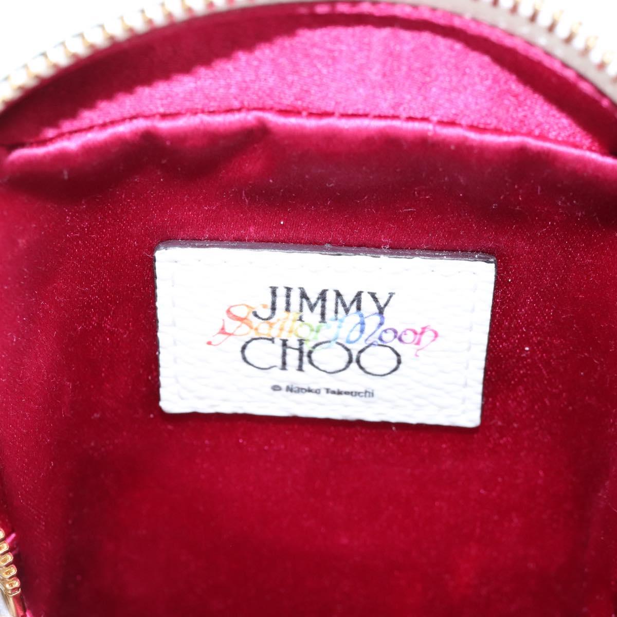 Jimmy Choo Shoulder Bag Leather White Gold Auth 212415SM