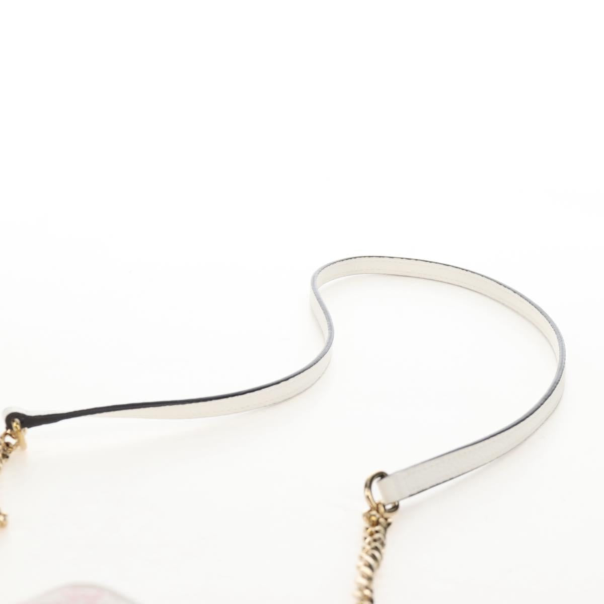 Jimmy Choo Shoulder Bag Leather White Gold Auth 212415SM