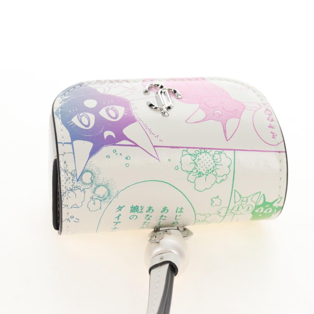 Jimmy Choo AirPods Case Luna Artemis Diana Leather White Auth 212418SM
