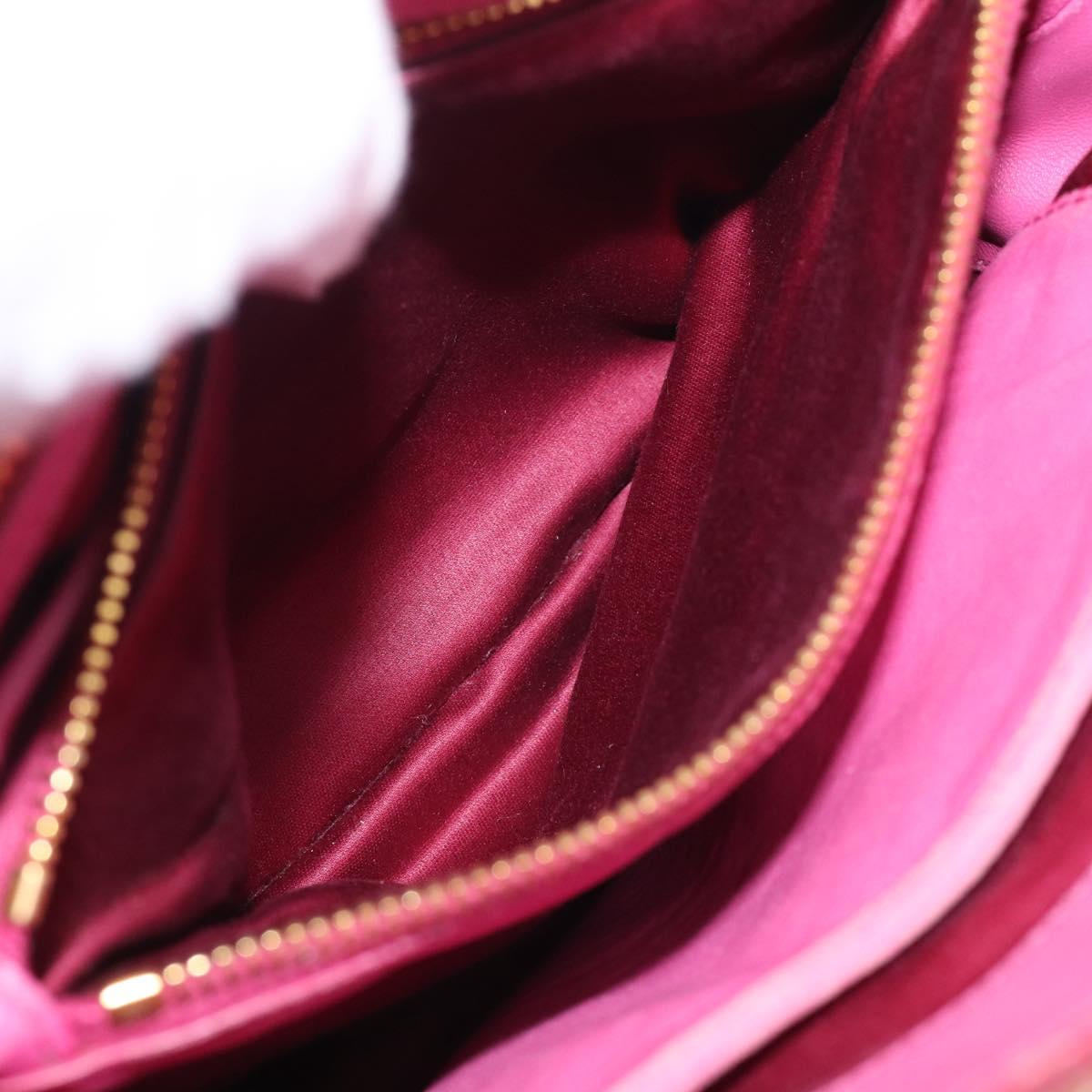 Miu Miu Matelasse Hand Bag Leather 2way Pink Gold Auth 212423M