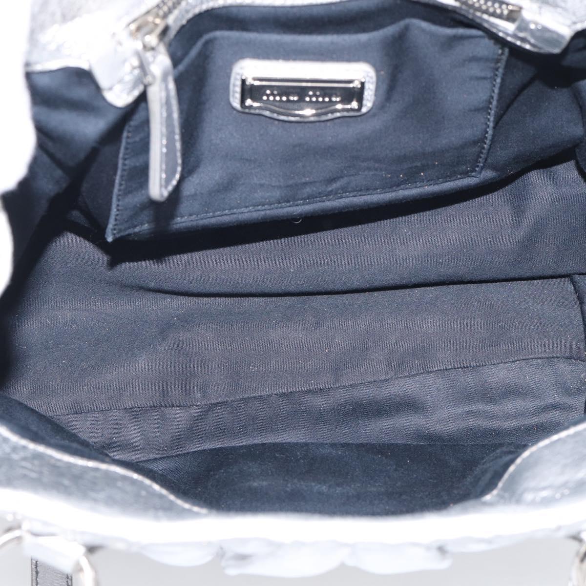 Miu Miu Matelasse Hand Bag Leather 2way Silver Auth 212424SAM