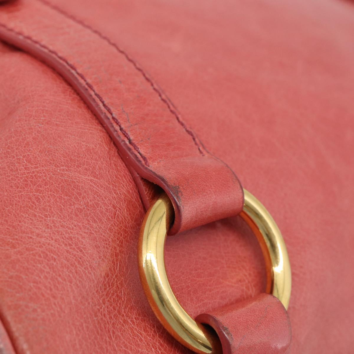 Miu Miu Hand Bag Leather 2way Pink Gold Auth 212429M