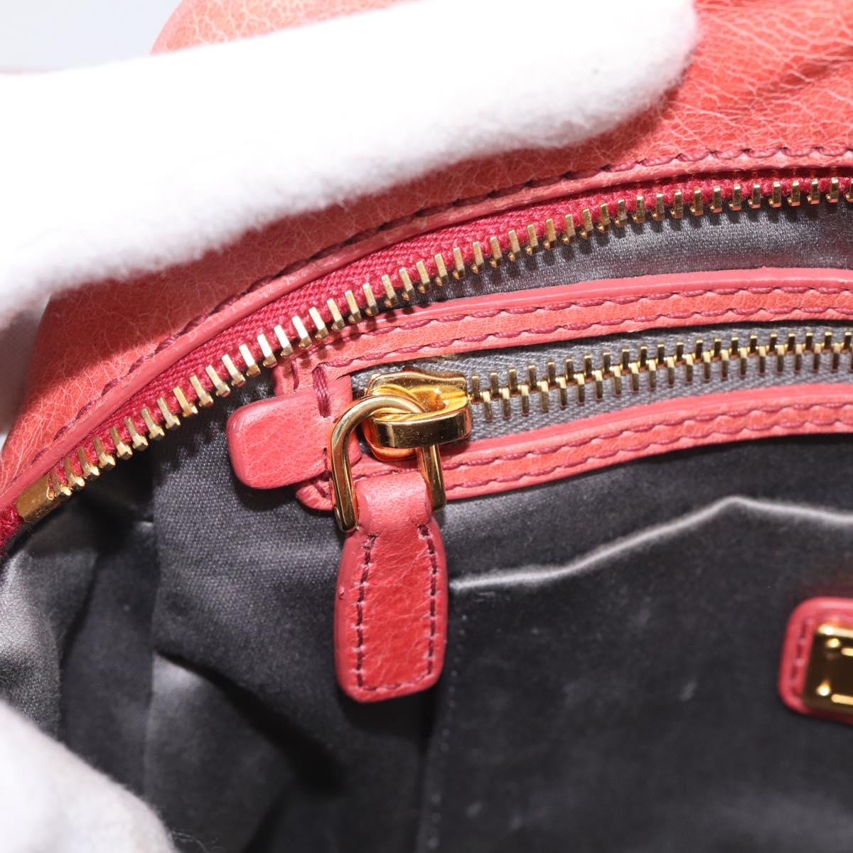 Miu Miu Hand Bag Leather 2way Pink Gold Auth 212429M