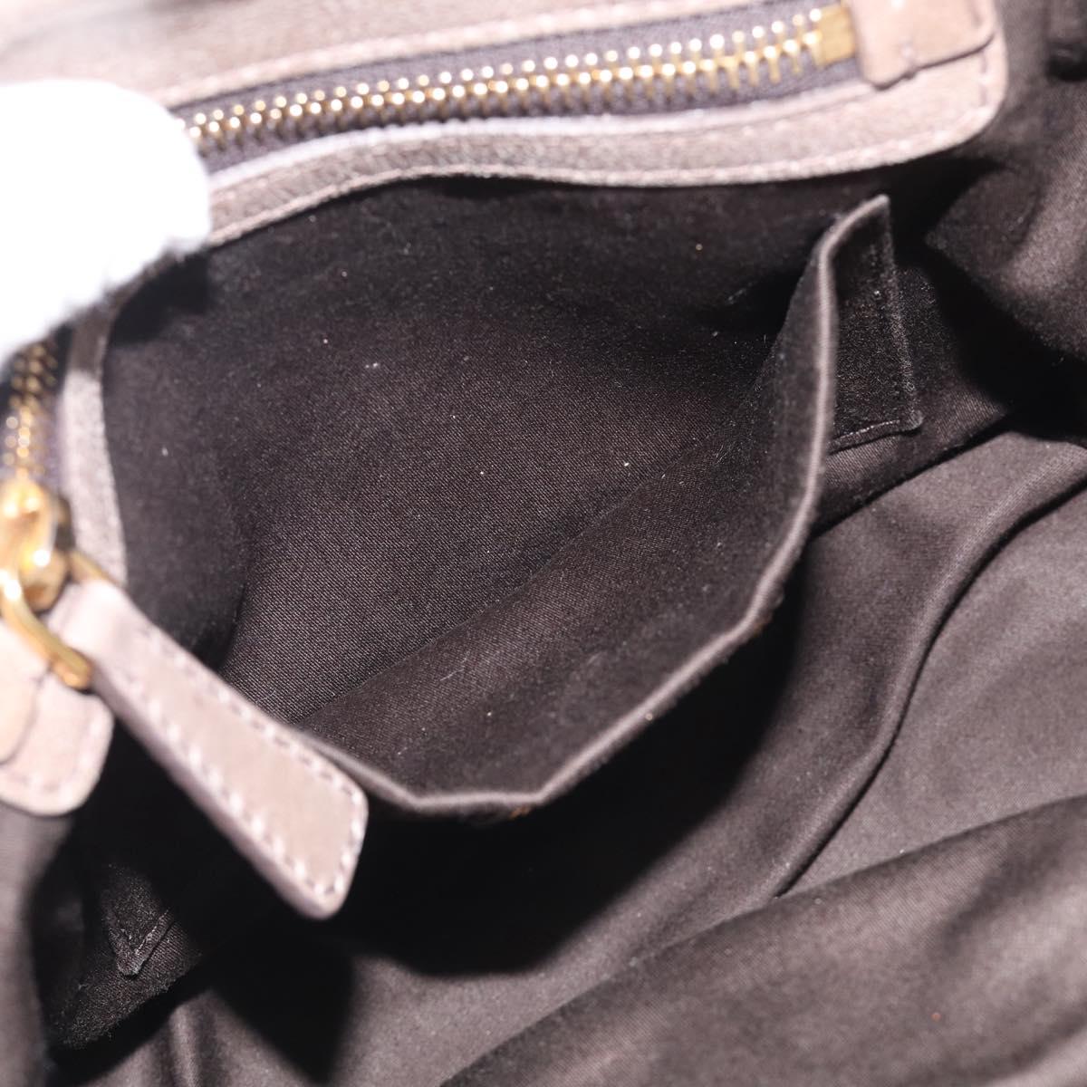 Miu Miu Matelasse Hand Bag Leather 2way Gray Gold Auth 212432M