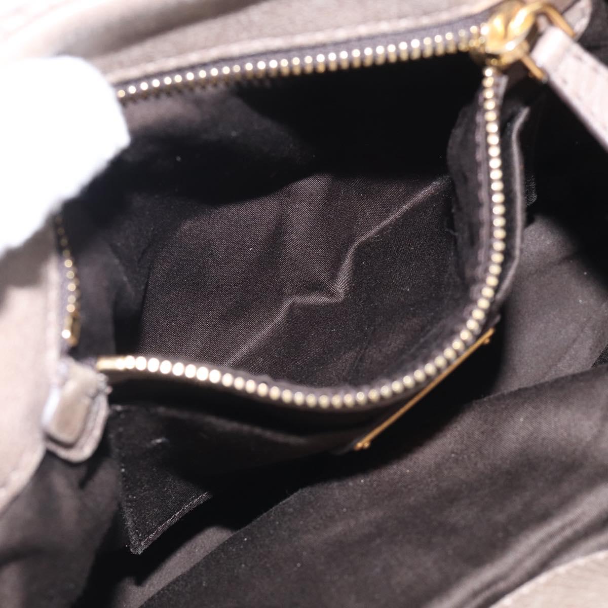 Miu Miu Matelasse Hand Bag Leather 2way Gray Gold Auth 212432M