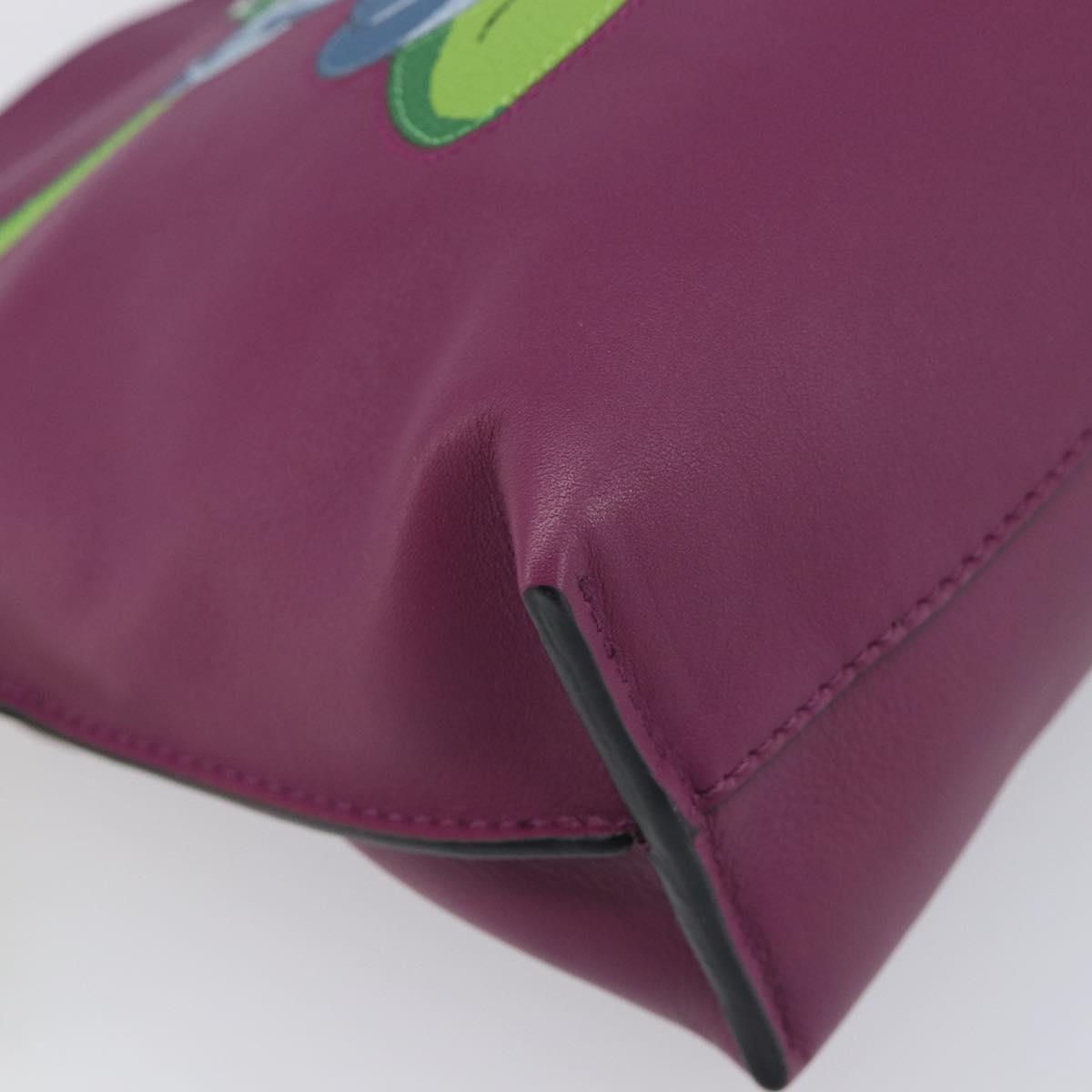LOEWE × Studio Ghibli flamenco Shoulder Bag Leather Purple Auth 212433SM