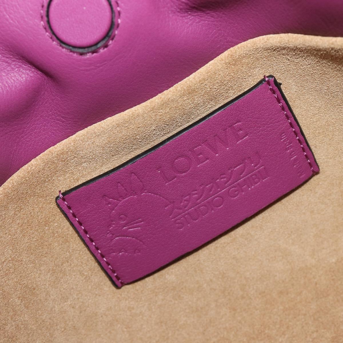 LOEWE × Studio Ghibli flamenco Shoulder Bag Leather Purple Auth 212433SM