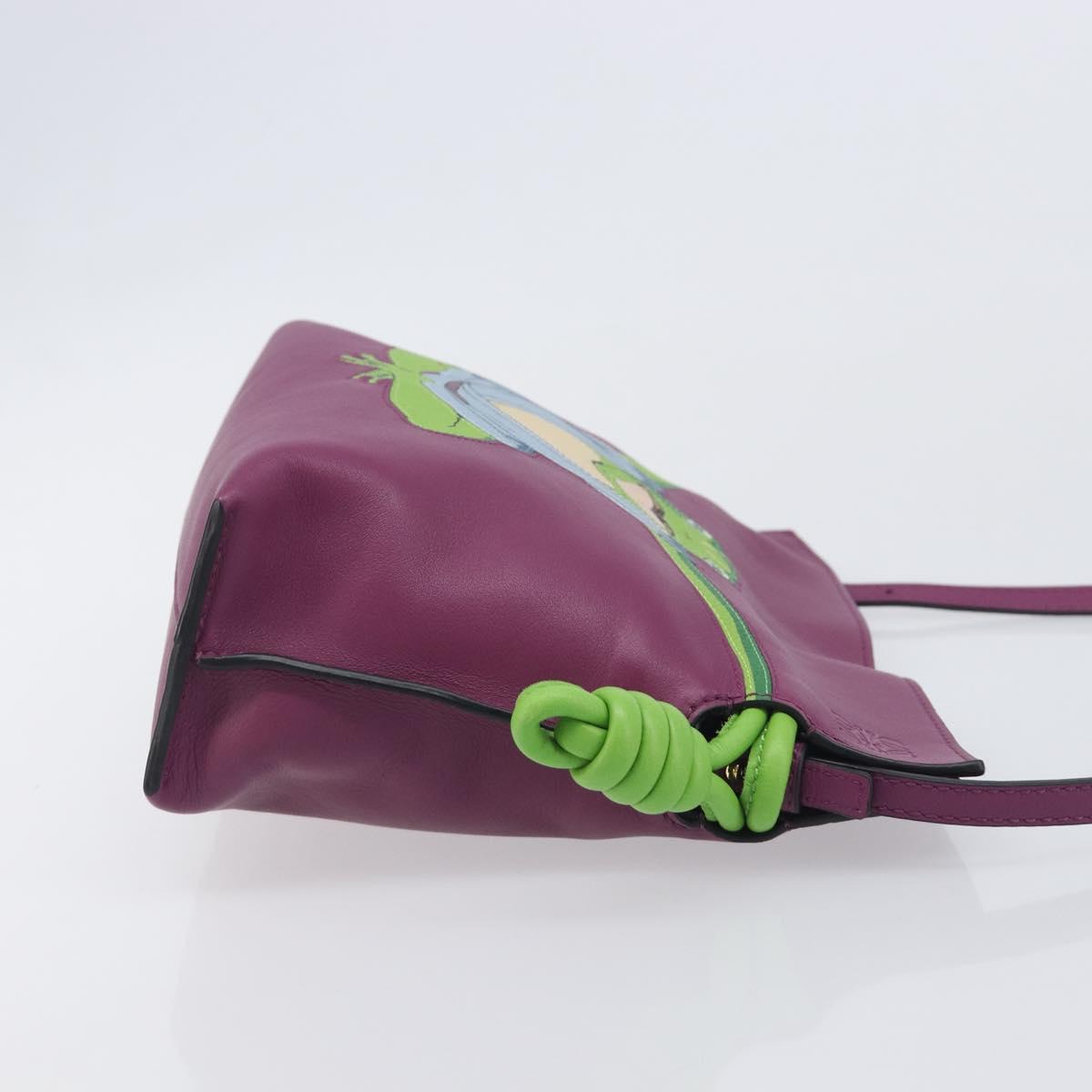 LOEWE × Studio Ghibli flamenco Shoulder Bag Leather Purple Auth 212433SM