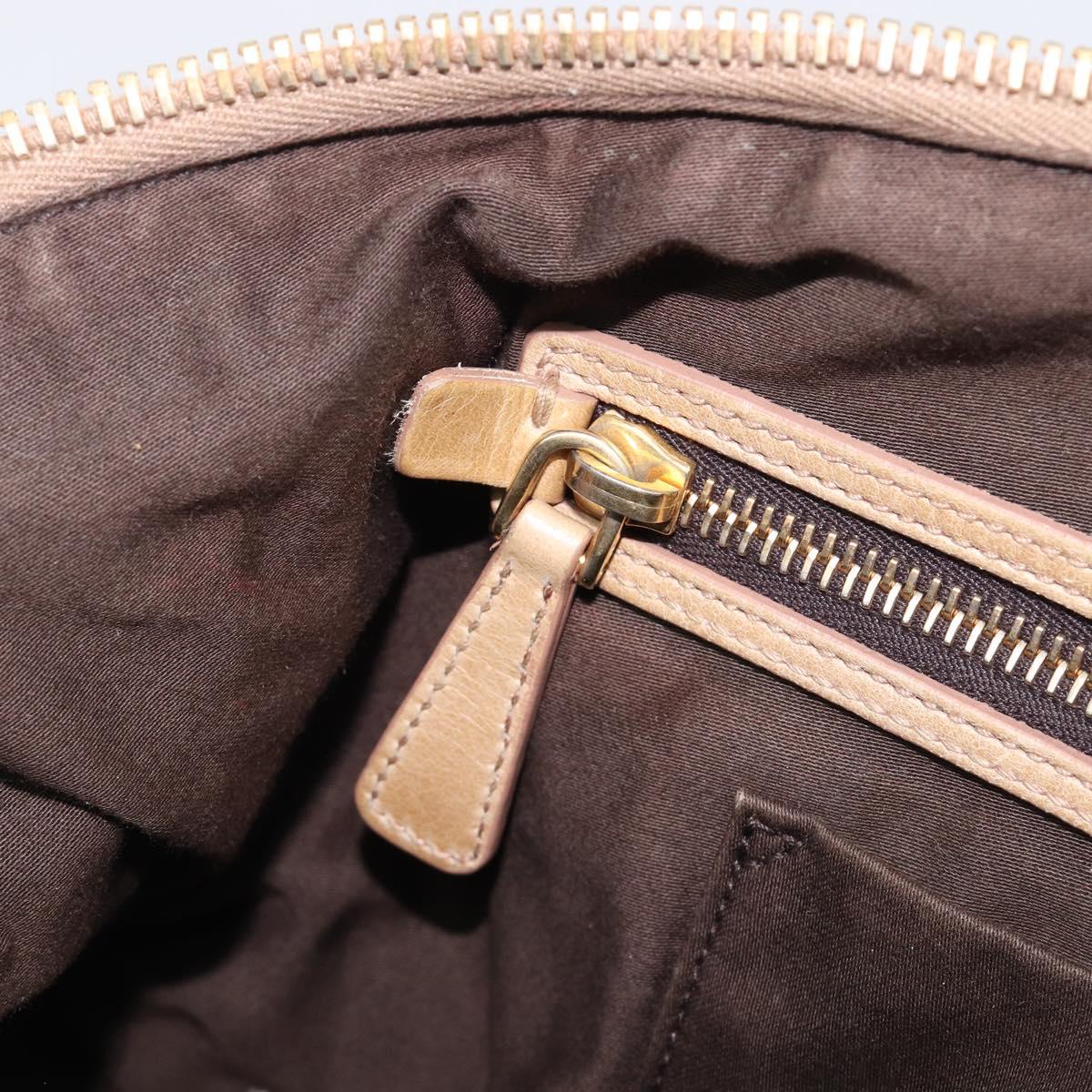 Miu Miu Hand Bag Leather 2way Beige Gold Auth 212441A