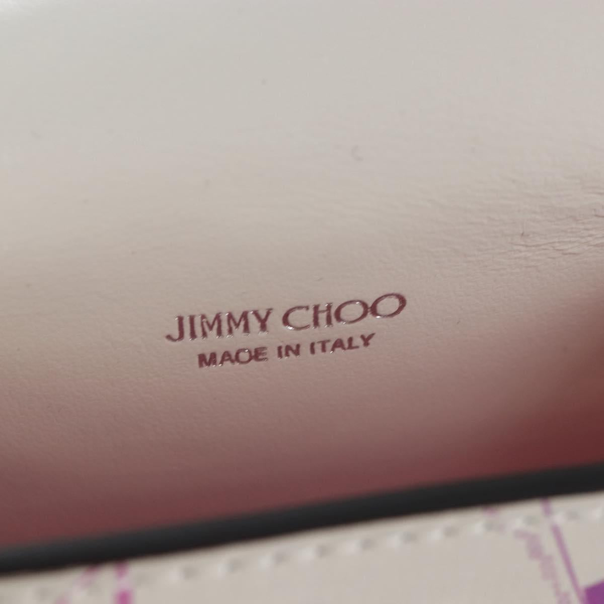 Jimmy Choo AirPods Case Luna Artemis Diana Leather White Auth 212442SM