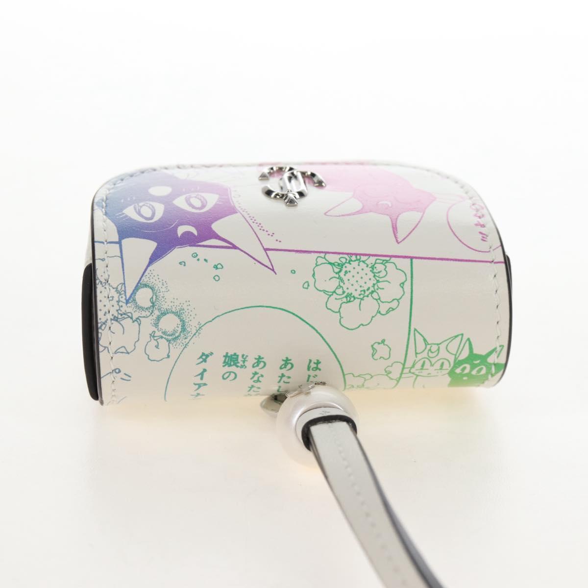 Jimmy Choo AirPods Case Luna Artemis Diana Leather White Auth 212442SM