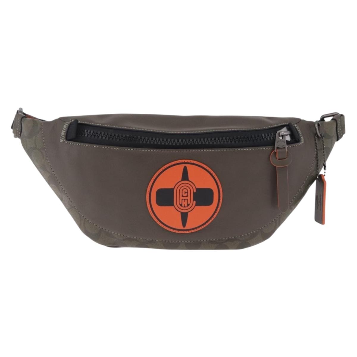 Coach x Michael B. Jordan × NARUTO Waist bag Leather Khaki Auth 212445M