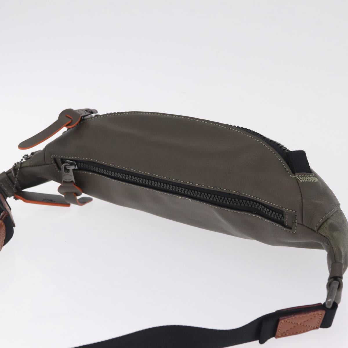 Coach x Michael B. Jordan × NARUTO Waist bag Leather Khaki Auth 212445M