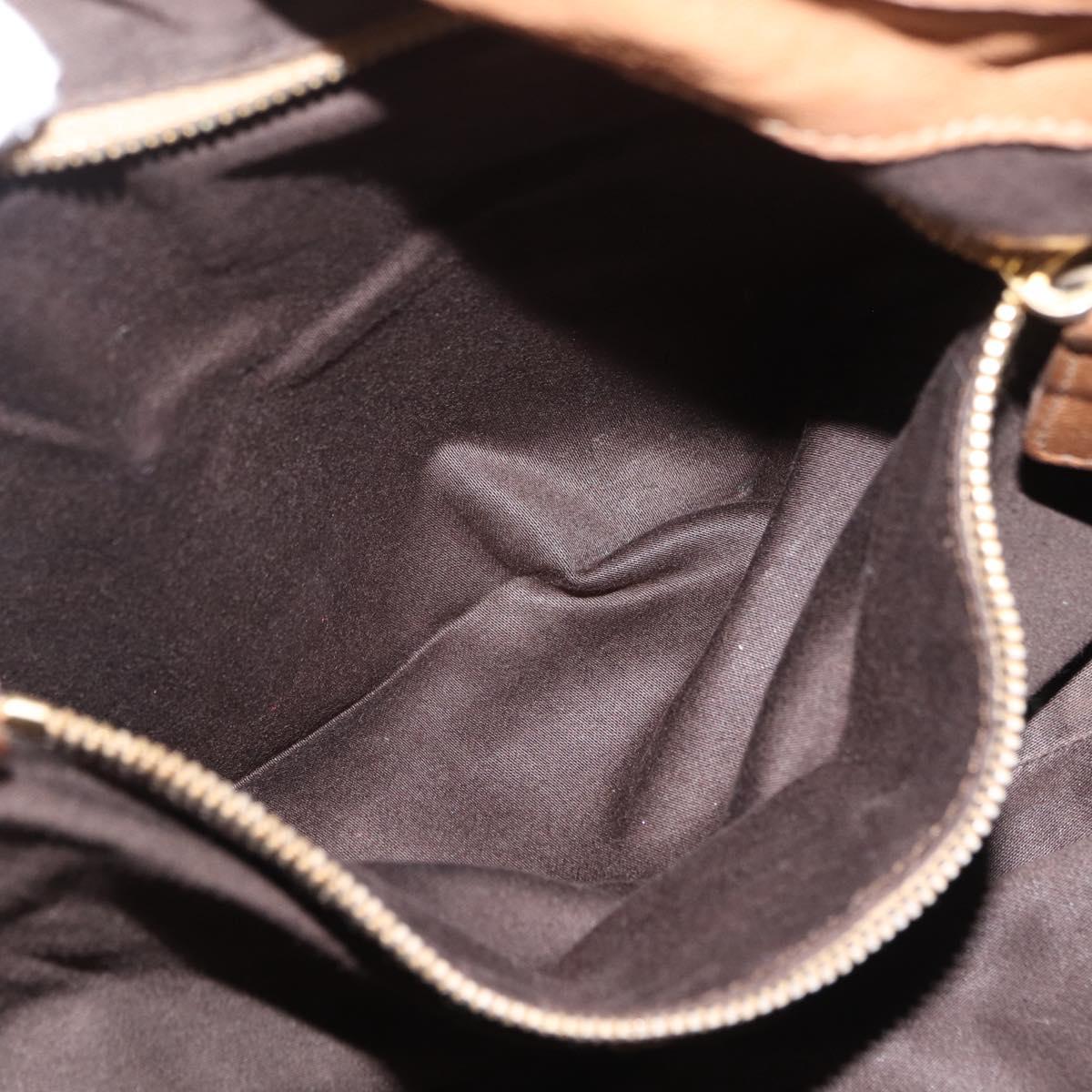 Miu Miu Hand Bag Leather Brown Gold Auth 212451