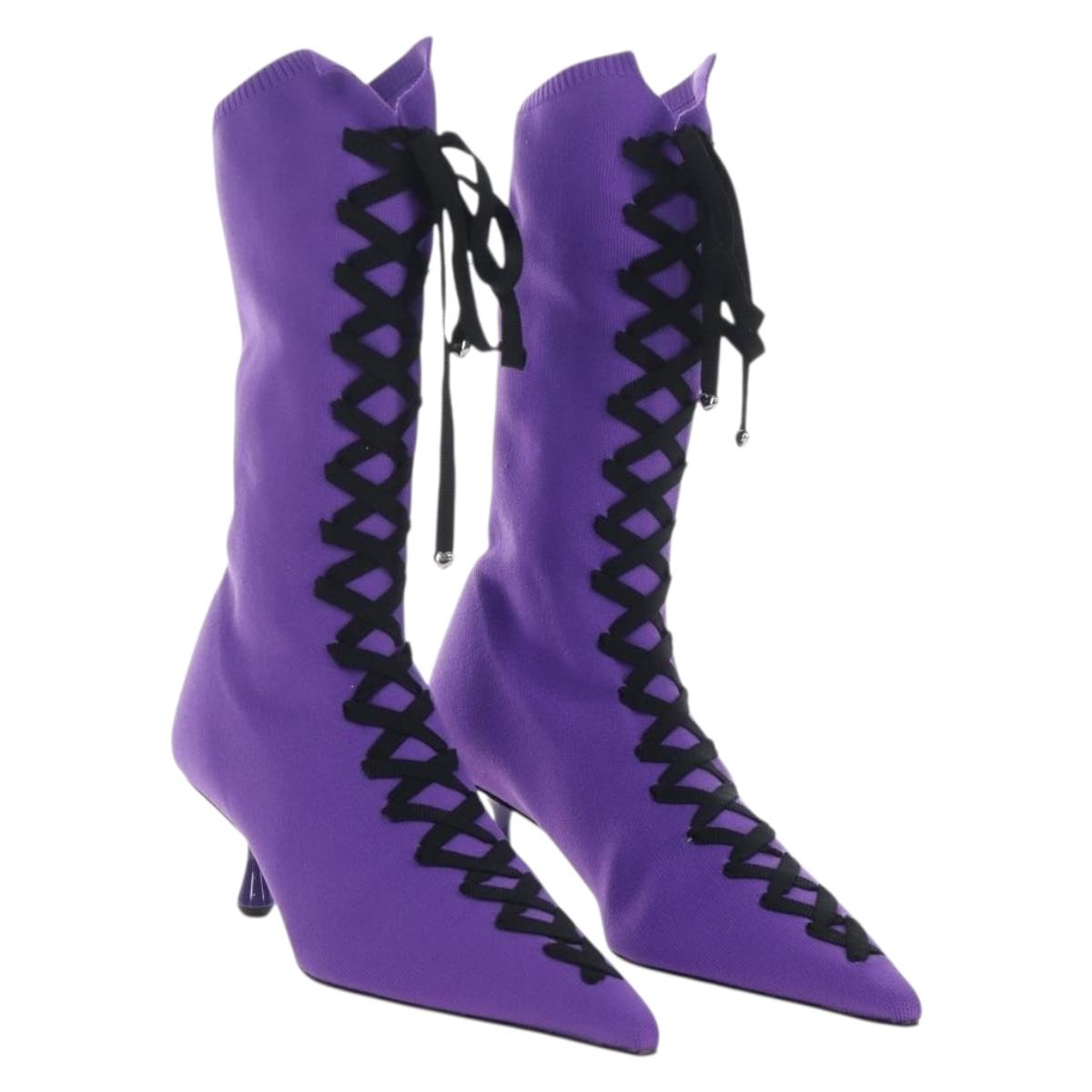 Jimmy Choo x Sailor Moon Sailor Saturn Boots knitted Fabrics 38 Auth 212459SM