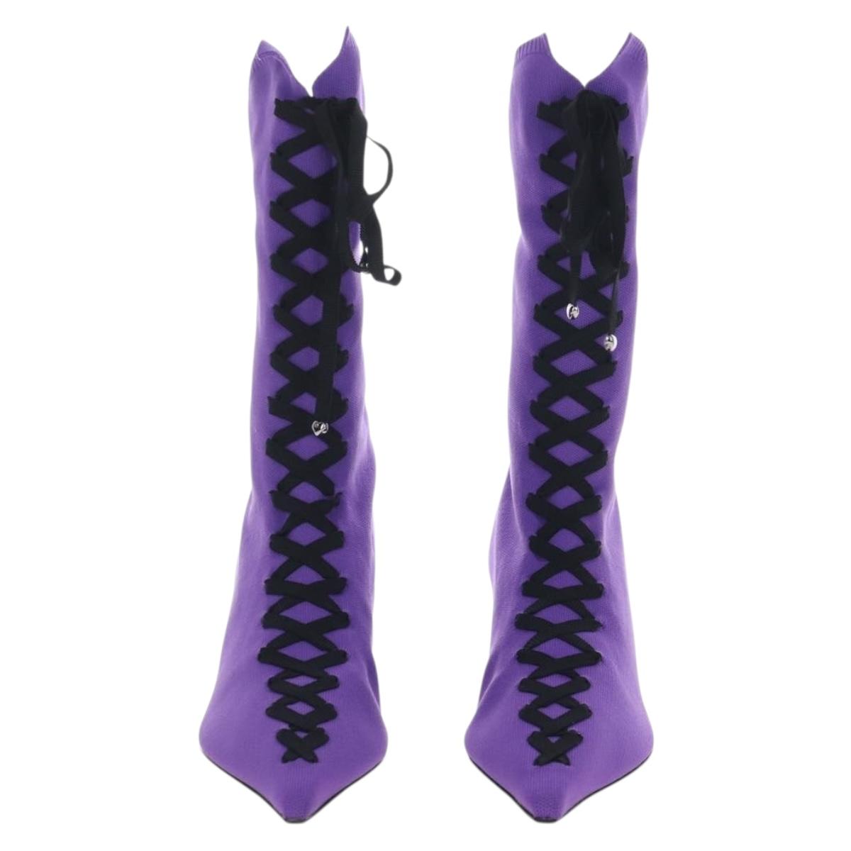Jimmy Choo x Sailor Moon Sailor Saturn Boots knitted Fabrics 38 Auth 212459SM