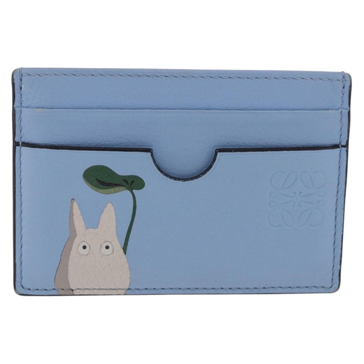 LOEWE x Studio Ghibli Little Totoro Card Case Leather Light Blue Auth 212472SAM