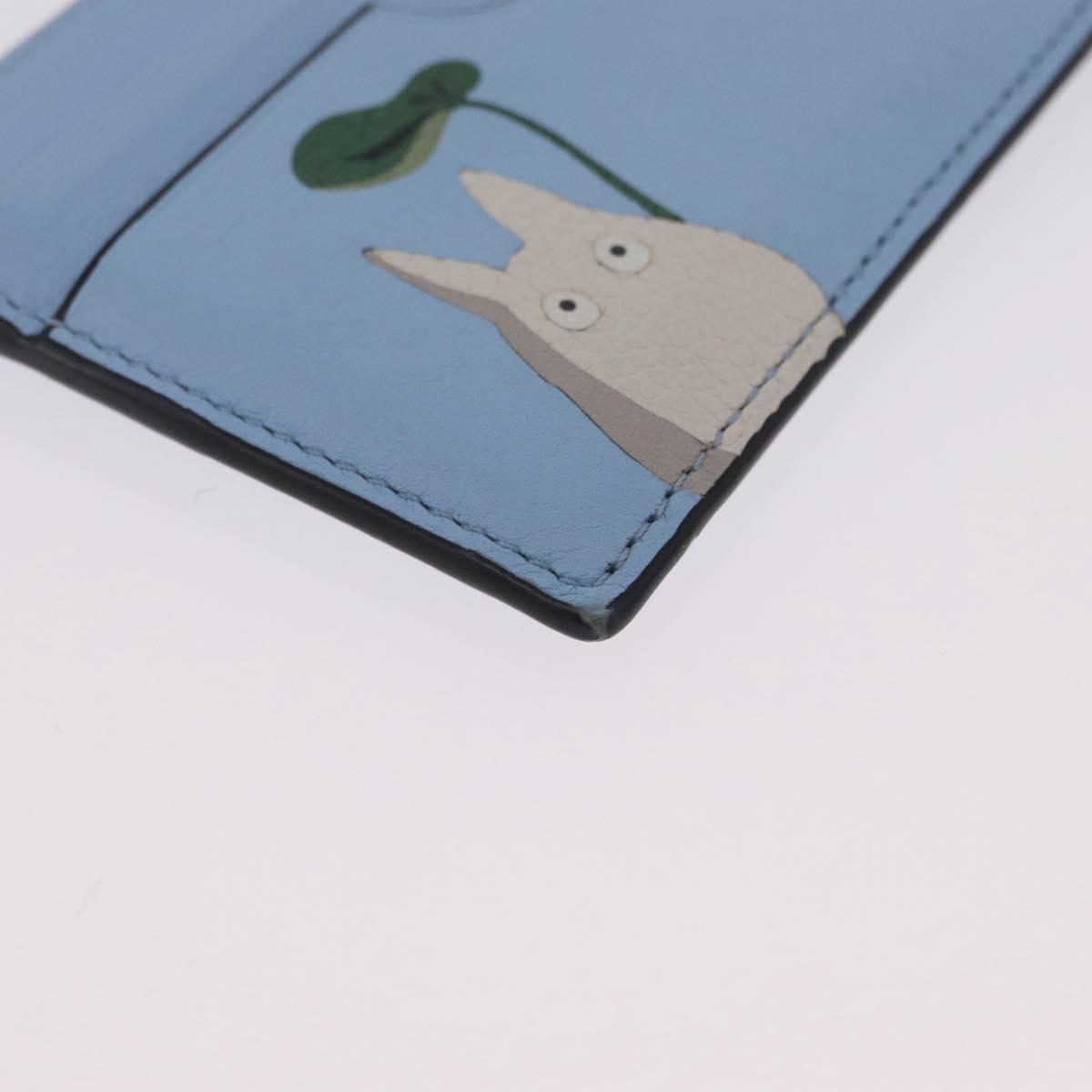 LOEWE x Studio Ghibli Little Totoro Card Case Leather Light Blue Auth 212472SAM
