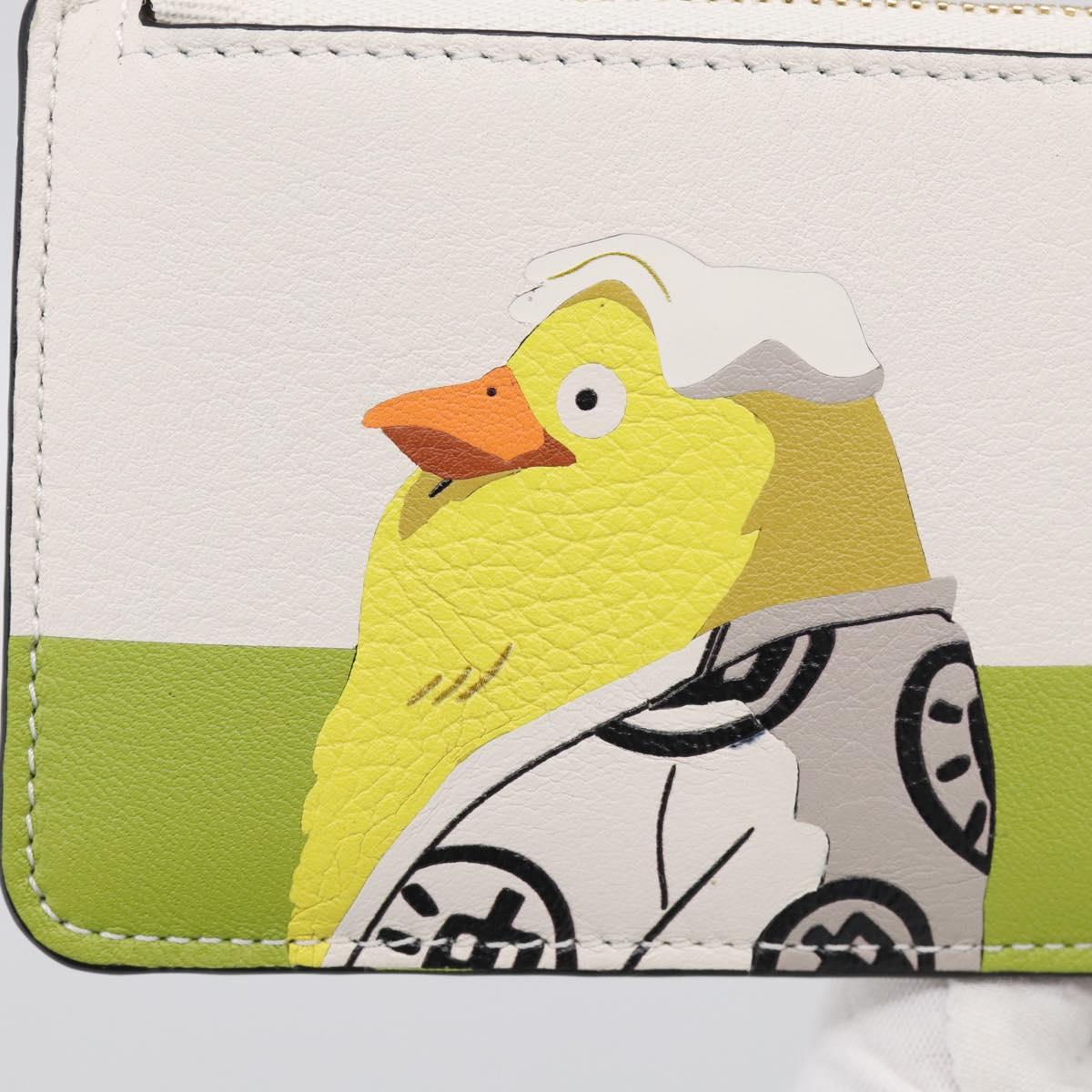 LOEWE x Studio Ghibli Mr. Otori Coin Purse Leather Beige Gold Auth 212486SAM