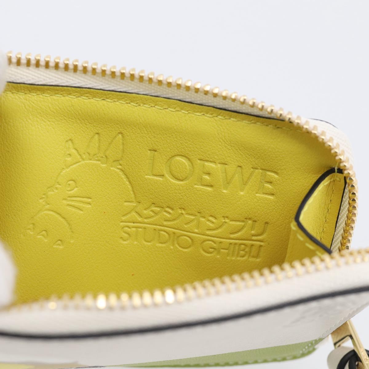 LOEWE x Studio Ghibli Mr. Otori Coin Purse Leather Beige Gold Auth 212486SAM