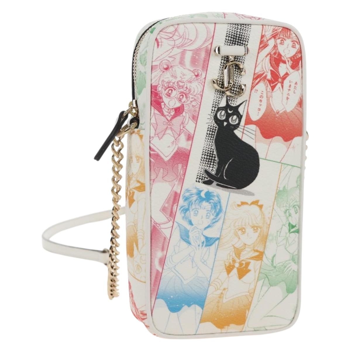 Jimmy Choo x Sailor Moon Sailor Guardians Phone Case Leather White Auth 212487SM