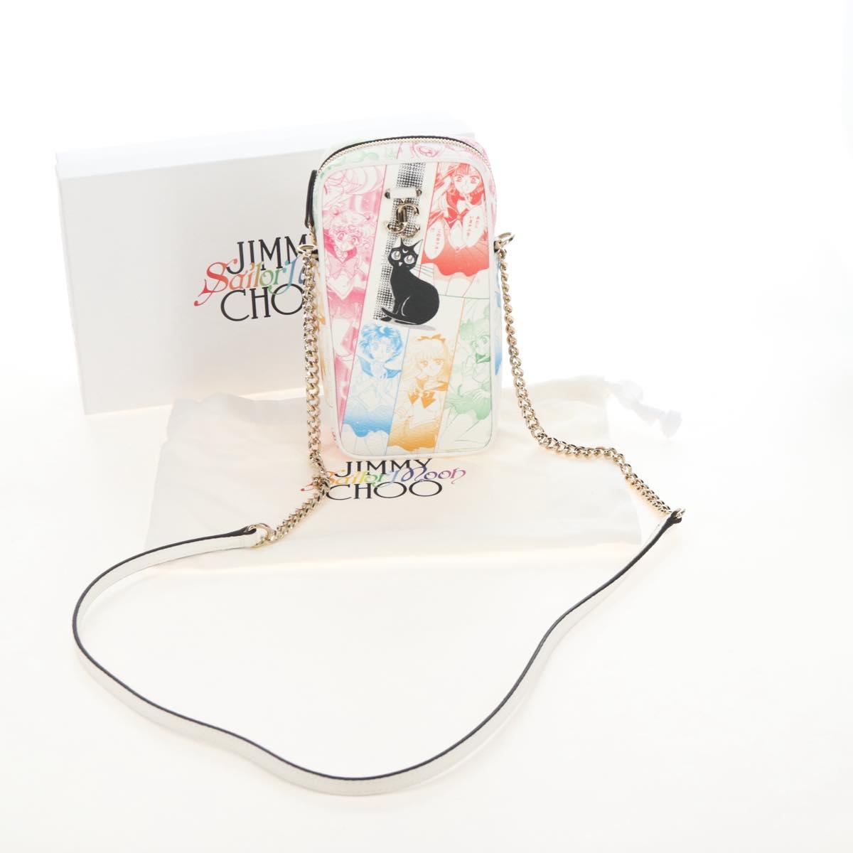 Jimmy Choo x Sailor Moon Sailor Guardians Phone Case Leather White Auth 212487SM
