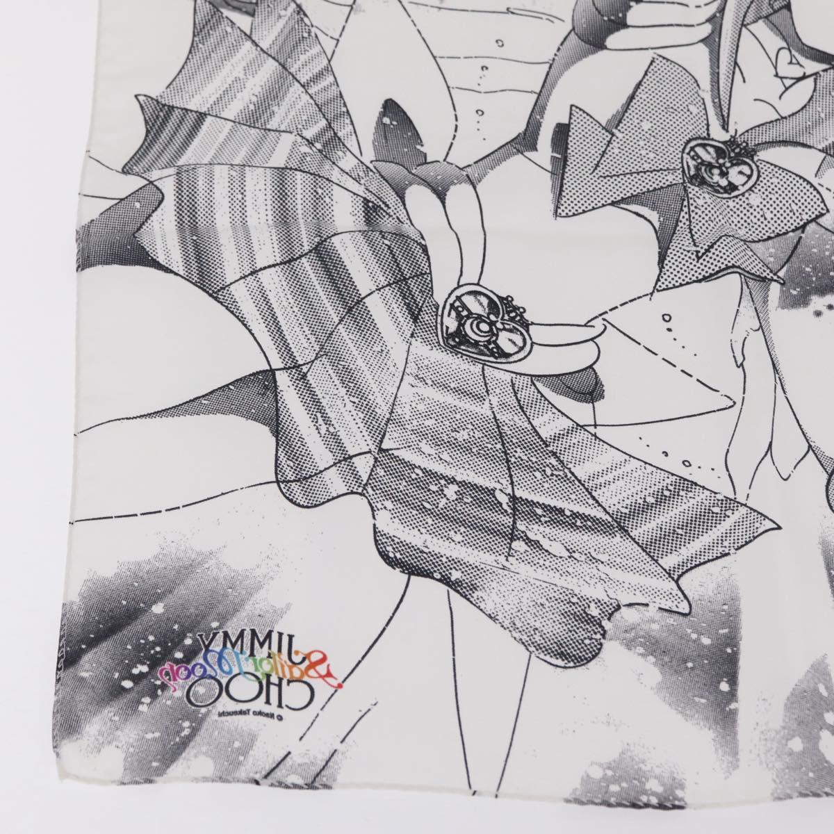 Jimmy Choo x Sailor Moon Scarf Silk White Auth 212489M