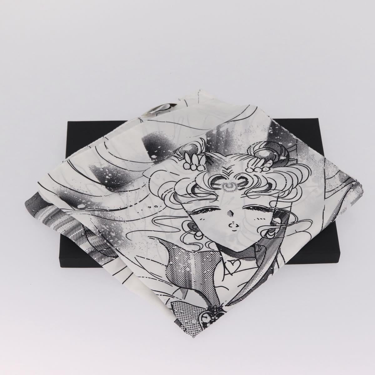 Jimmy Choo x Sailor Moon Scarf Silk White Auth 212489M