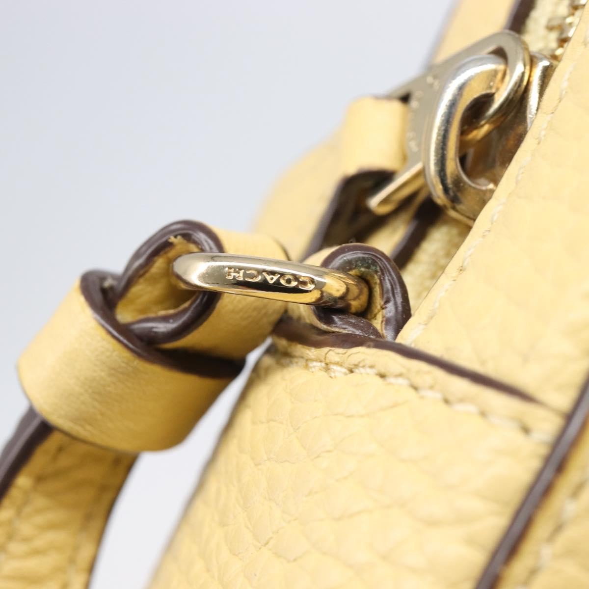 Coach ×Disney Belle Mini Camera Shoulder Bag Leather Yellow Gold Auth 212491M