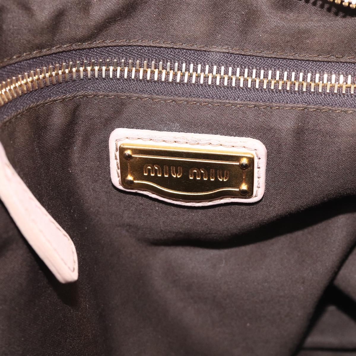 Miu Miu Matelasse Hand Bag Leather 2way Pink Gold Auth 212497A