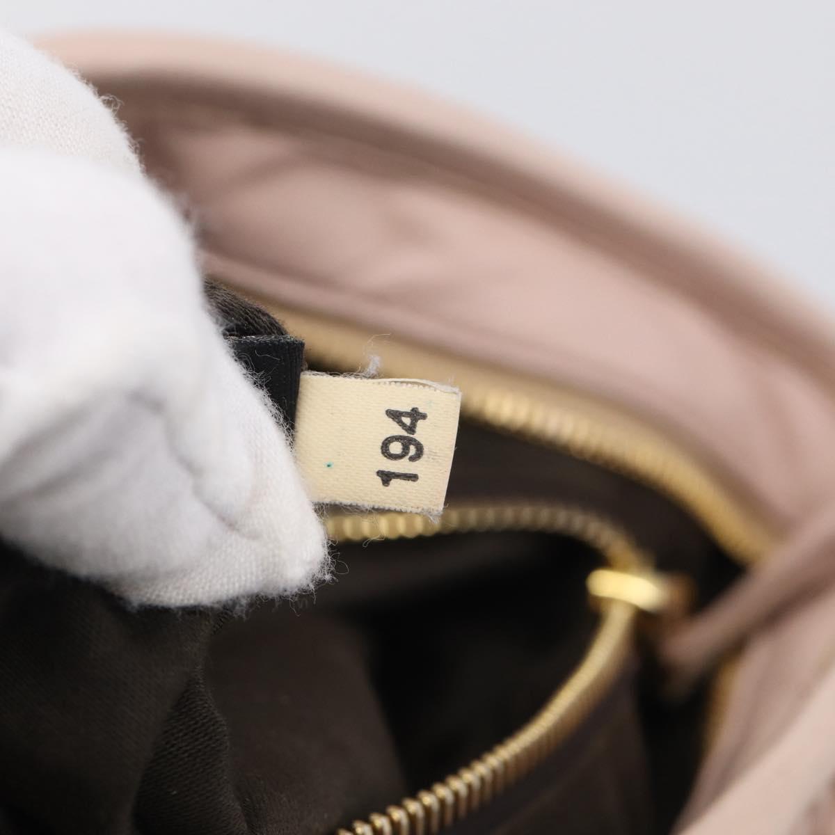 Miu Miu Matelasse Hand Bag Leather 2way Pink Gold Auth 212497A