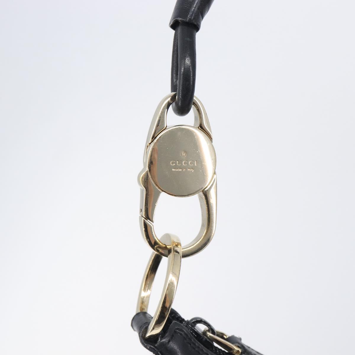 GUCCI Shoulder Bag Nylon Black Gold 001 4157 Auth 212507