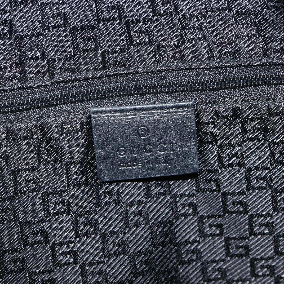 GUCCI Shoulder Bag Nylon Black Gold 001 4157 Auth 212507