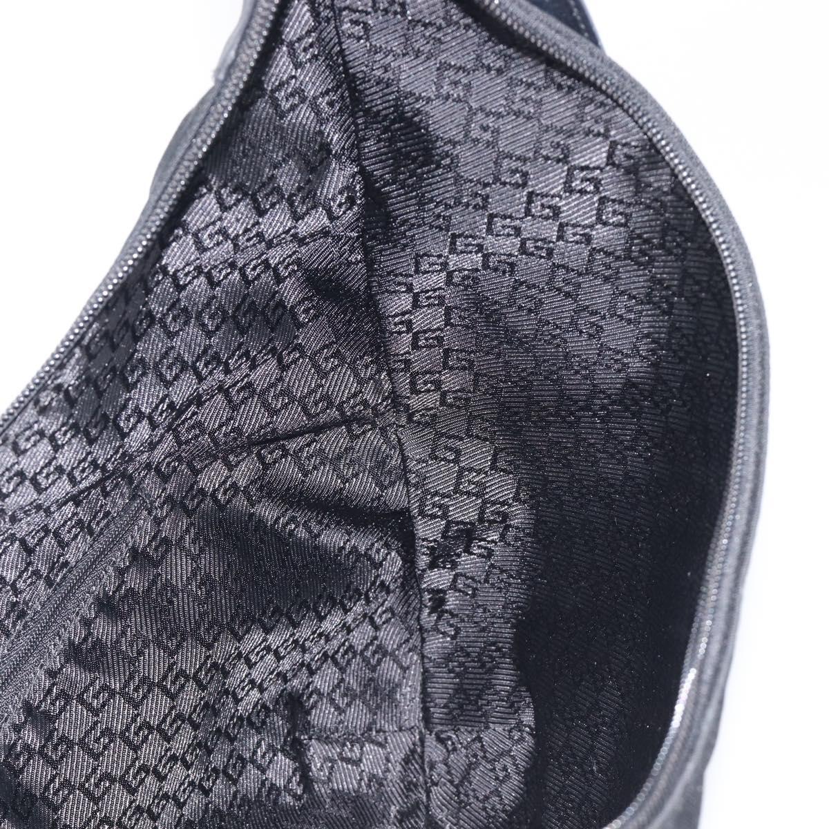 GUCCI Shoulder Bag Nylon Black Gold 001 4157 Auth 212507