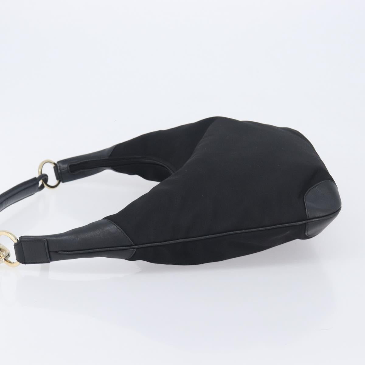 GUCCI Shoulder Bag Nylon Black Gold 001 4157 Auth 212507