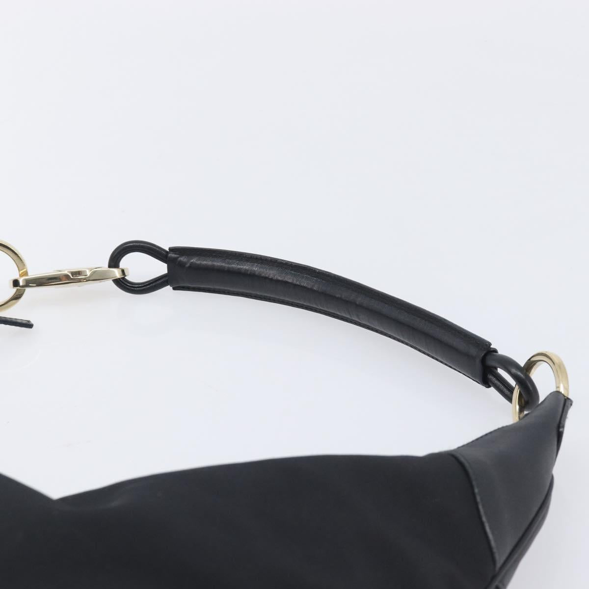 GUCCI Shoulder Bag Nylon Black Gold 001 4157 Auth 212507