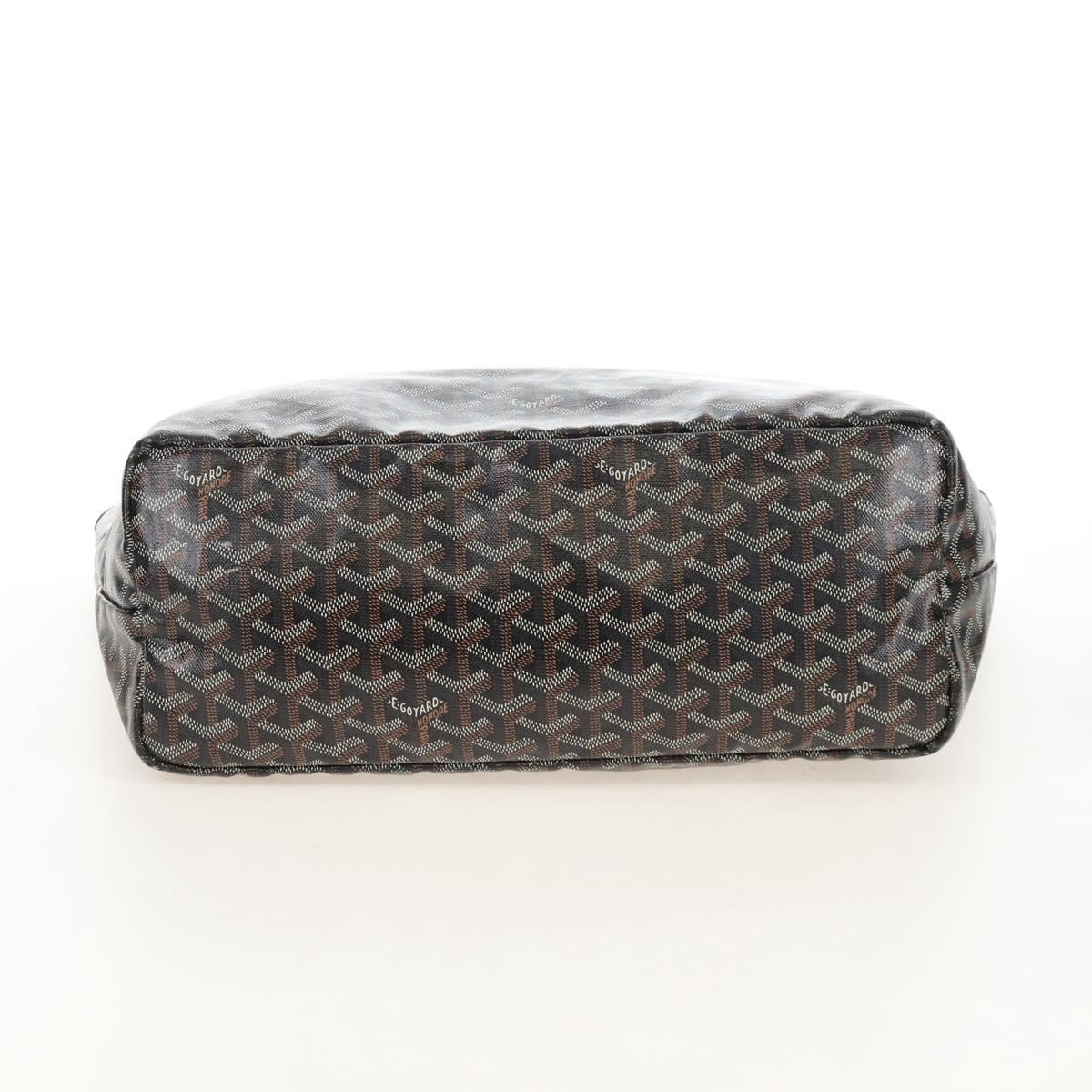 Goyard Herringbone Saint Louis PM Tote Bag PVC Black Auth 212594V
