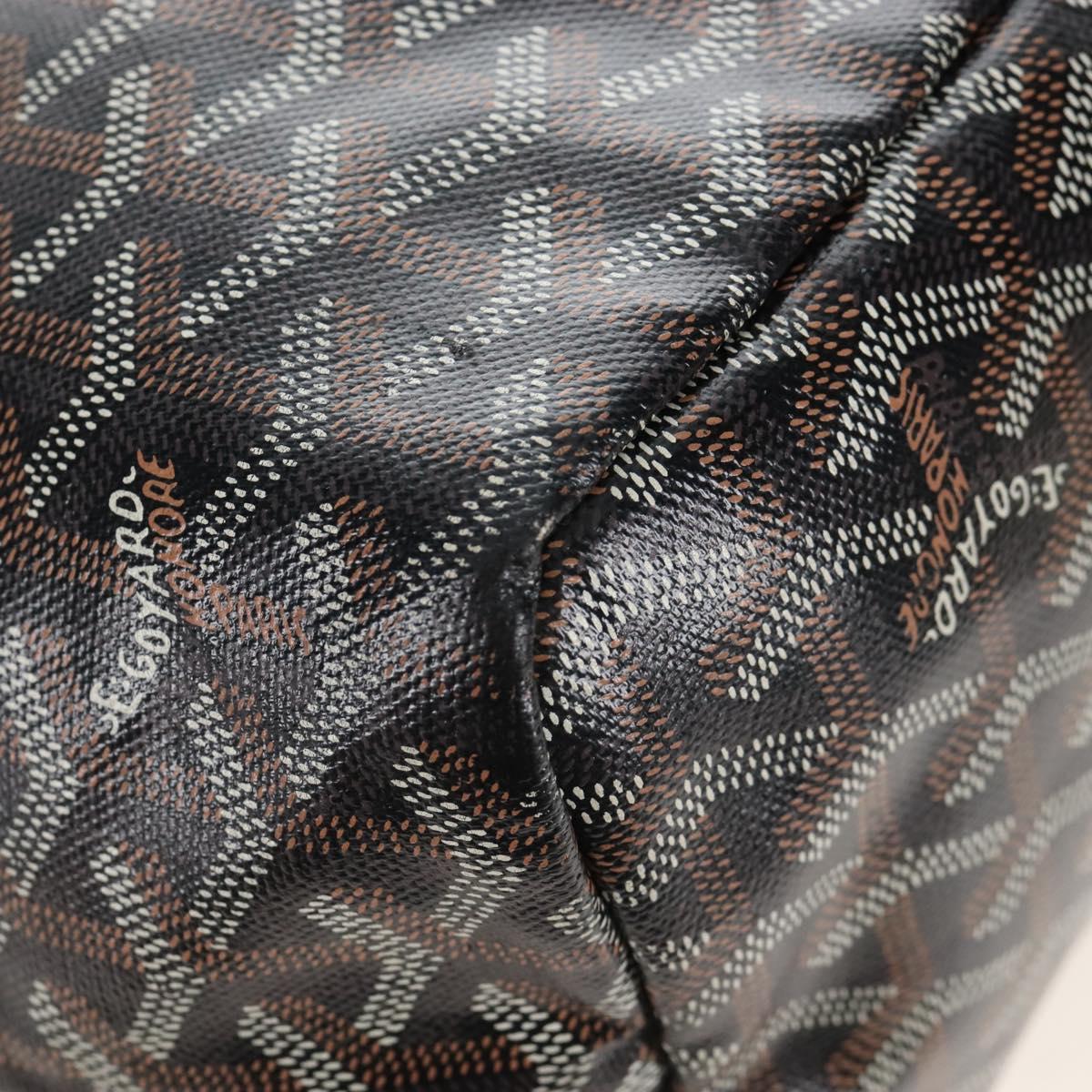 Goyard Herringbone Saint Louis PM Tote Bag PVC Black Auth 212594V