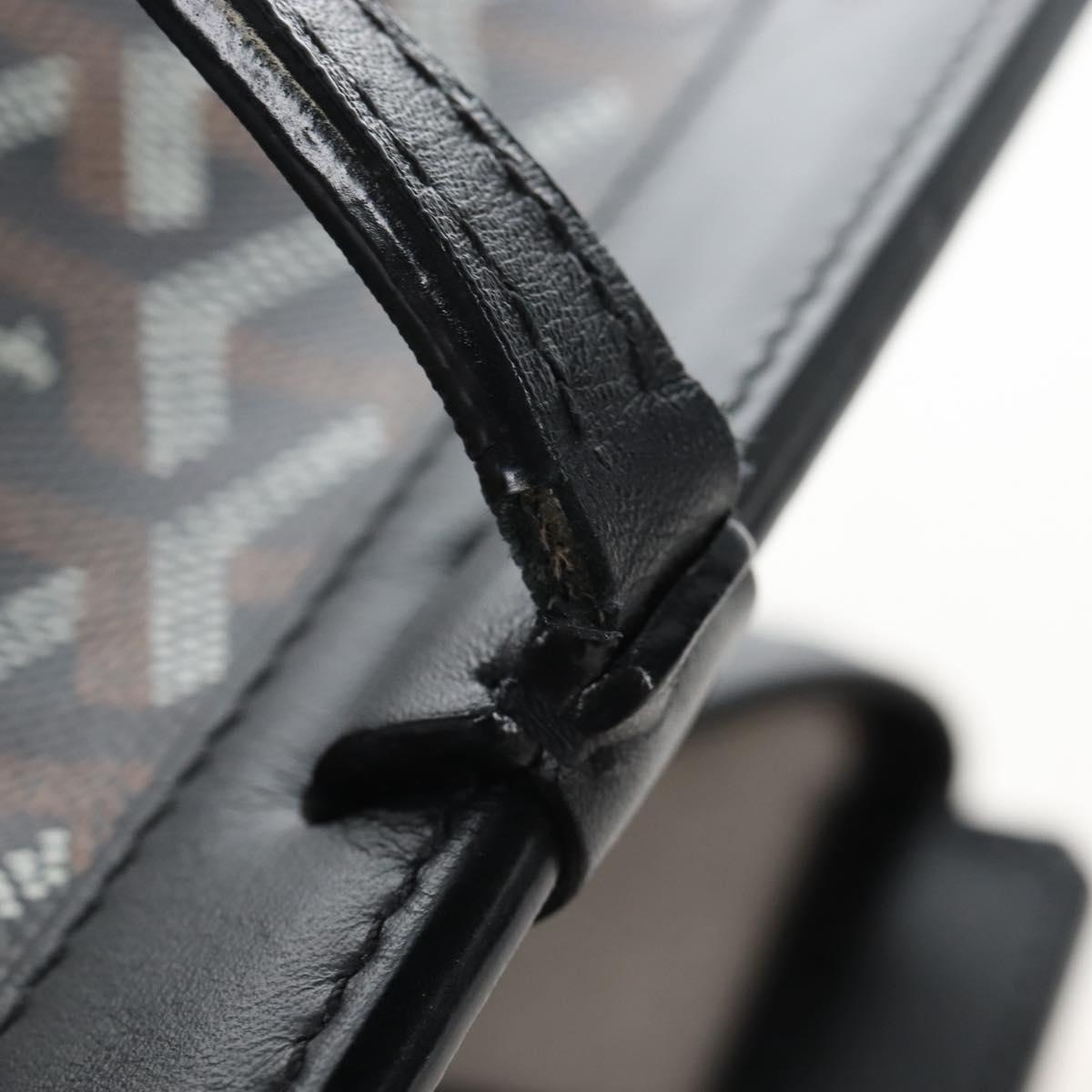 Goyard Herringbone Belcious PM Tote Bag PVC Black Auth 212604V