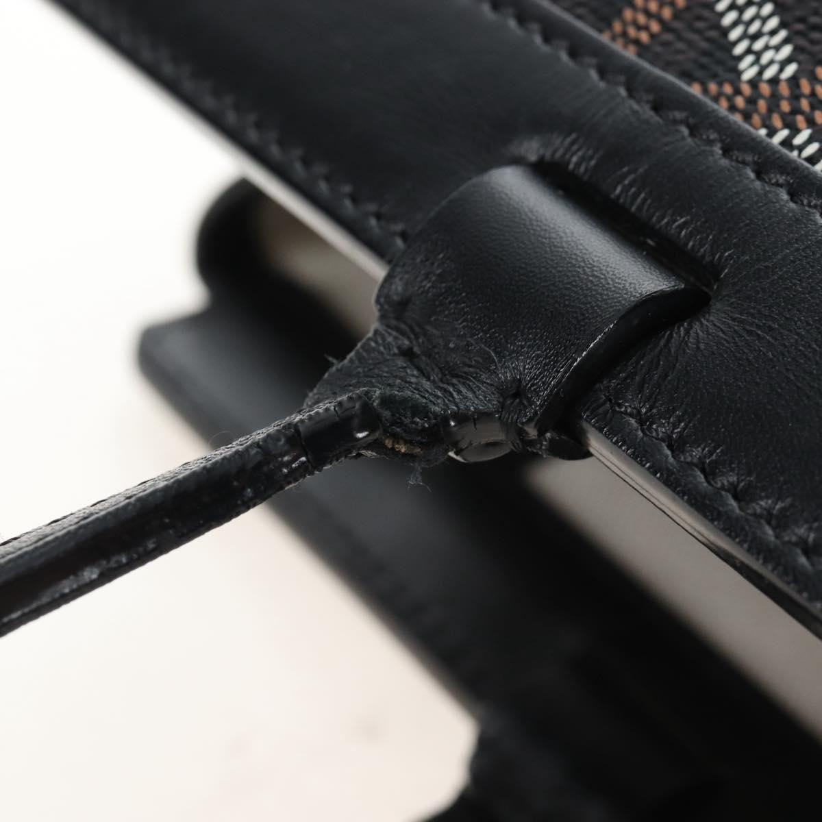 Goyard Herringbone Belcious PM Tote Bag PVC Black Auth 212604V
