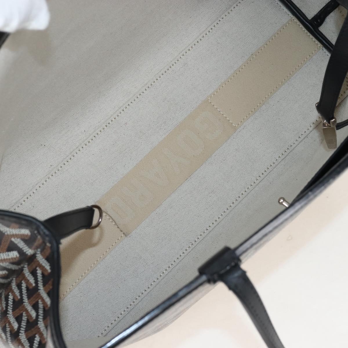 Goyard Herringbone Belcious PM Tote Bag PVC Black Auth 212604V