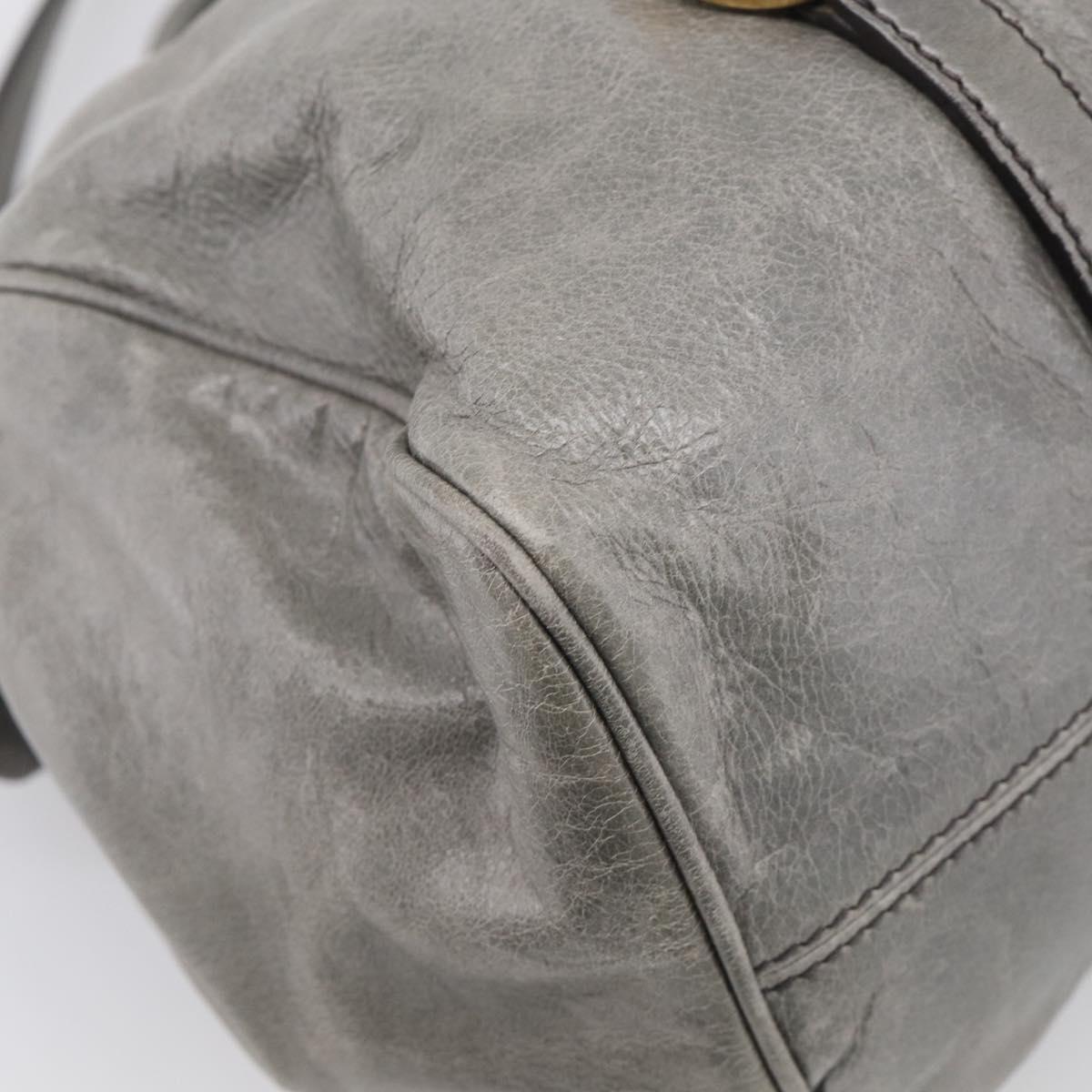 Miu Miu Hand Bag Leather 2way Gray Gold Auth 212702V