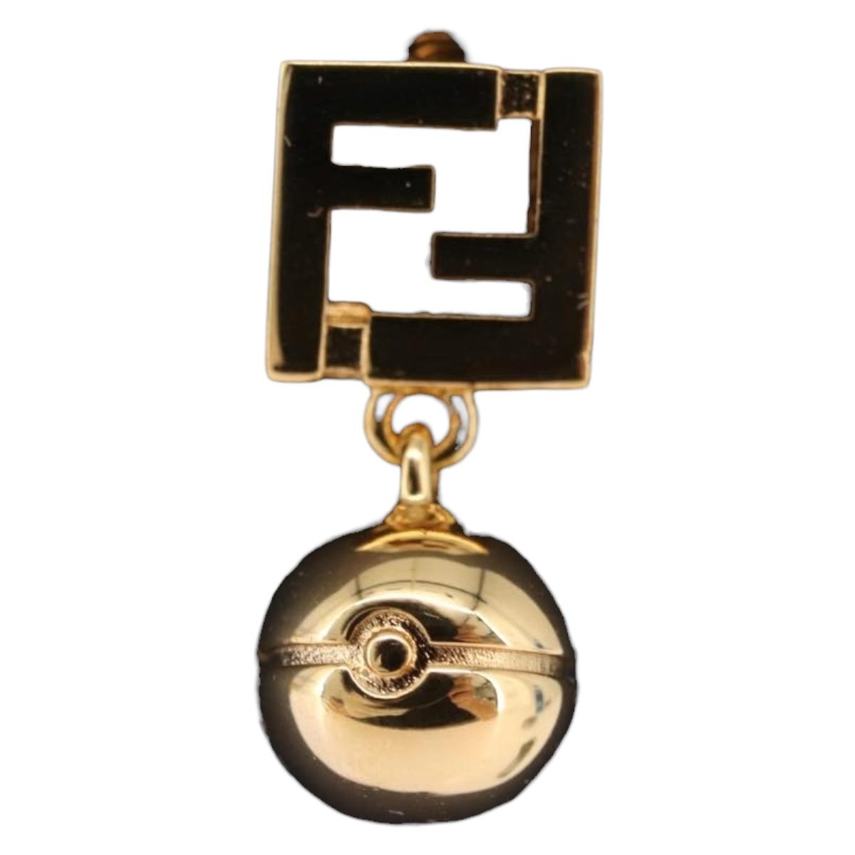 FENDI x FRGMT x POKÉMON Mini Lew Pierce Gold TI4223 Auth 212703SM