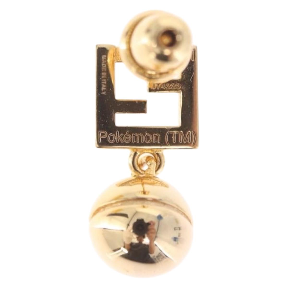 FENDI x FRGMT x POKÉMON Mini Lew Pierce Gold TI4223 Auth 212703SM