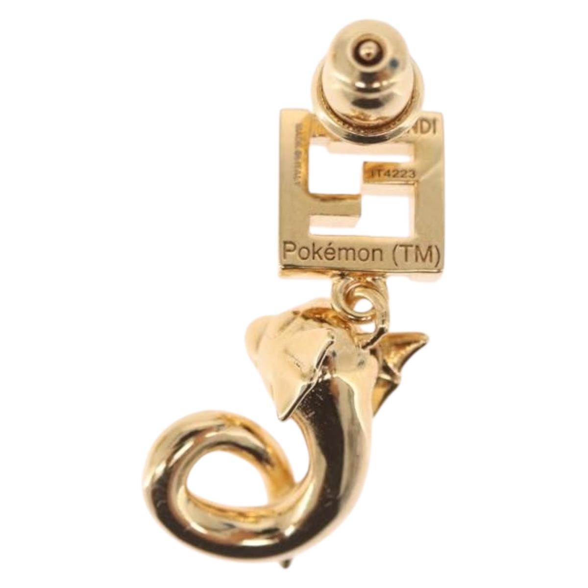 FENDI x FRGMT x POKÉMON Mini Lew Pierce Gold TI4223 Auth 212703SM